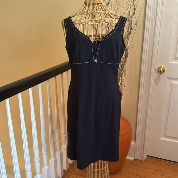 Escada Margaretha Ley black with white stitching dress and a blazer very classy - Picture 7 of 14